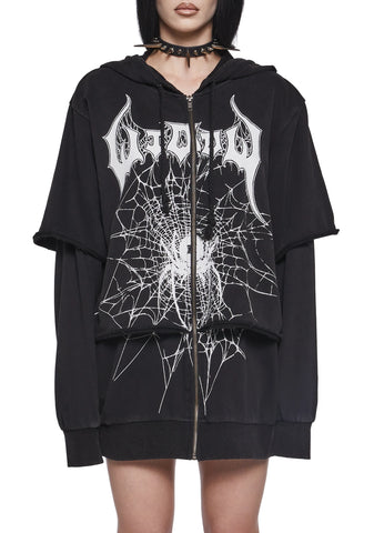 Looming Goth Zip-Up Hoodie