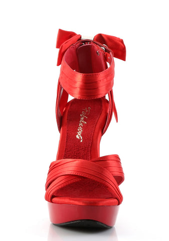 Cocktail-568 Platform Criss Cross Straps Sandals-Red