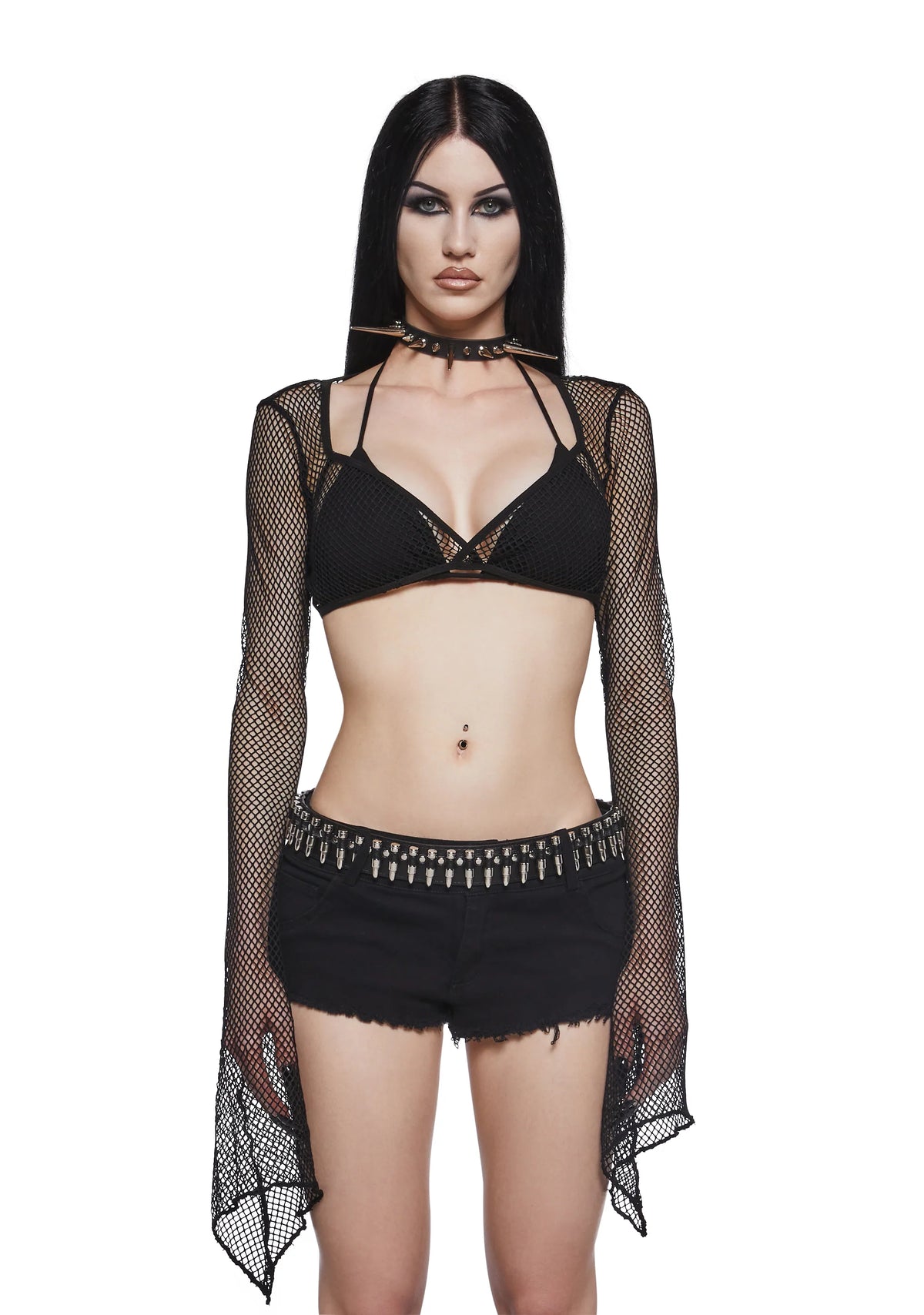 Cryptic Glamour Fishnet Shrug - Black