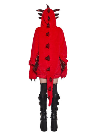 Dragon Fire Faux Fur Hoodie