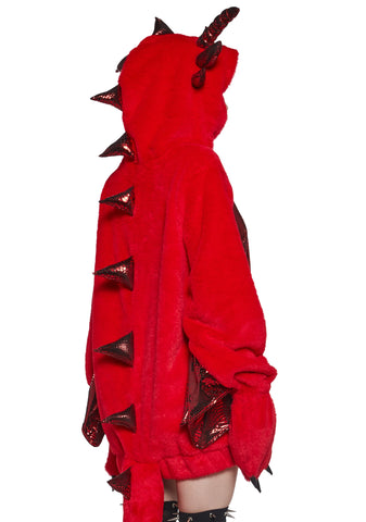 Dragon Fire Faux Fur Hoodie