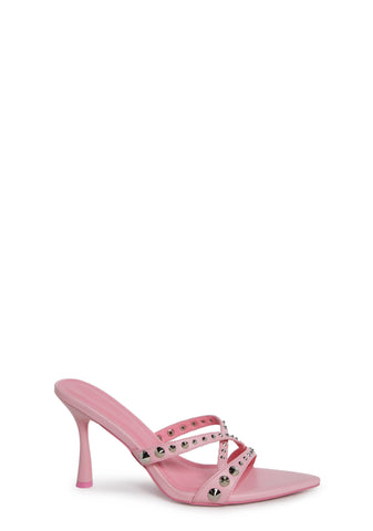 Total Perks Studded Mules - Pink