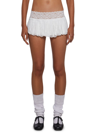Fierce Flirt Lace Skirt - White