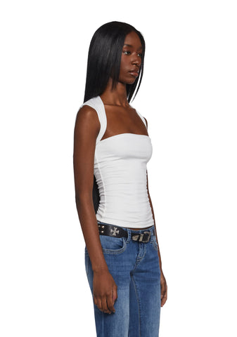 Dress Code Violation Crop Top - Ivory