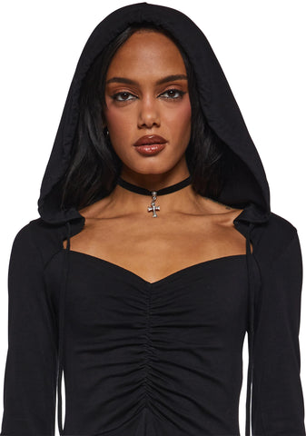 F Is For Fairies® Hooded Mini Dress - Black