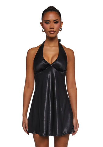 House Party Halter Dress - Black