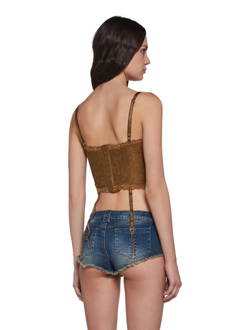 Soulful Sunshine Corset Top - Brown