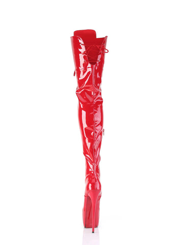 Jubilant-4012 Platform Crotch Boots-Red