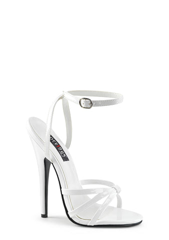 Domina-108 Strappy Ankle Wrap Sandals-White
