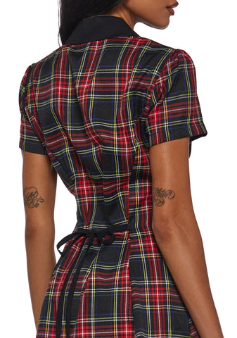 Devil You Don't Exist Plaid Dress