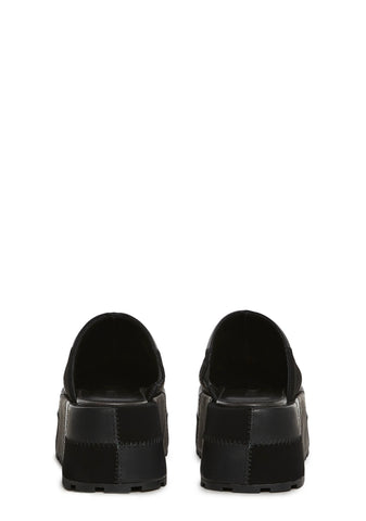Gritty Rebel Platform Clogs - Black