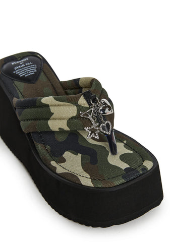 My Command Platform Thong Sandals