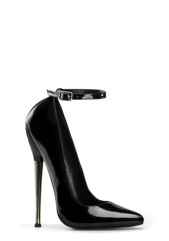 Dagger-12 Ankle Strap Pumps-Black