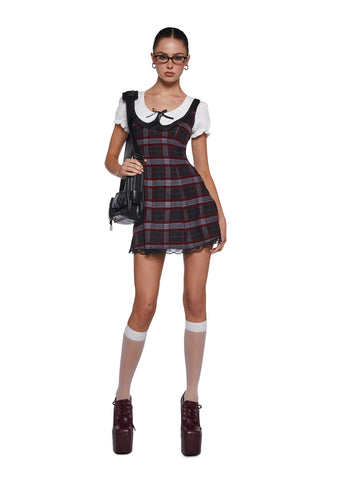 Dark Academia Plaid Dress