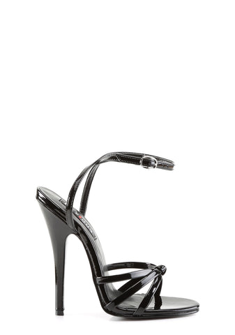 Domina-108 Strappy Ankle Wrap Sandals-Black