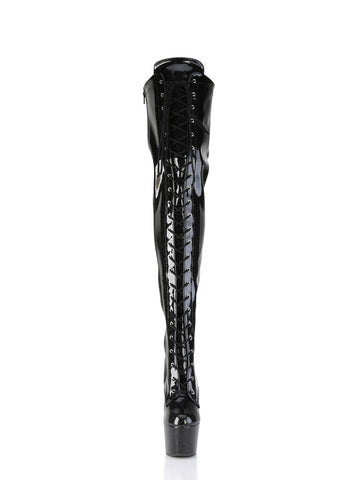 Adore-3020GP Platform Thigh High Boots-Black
