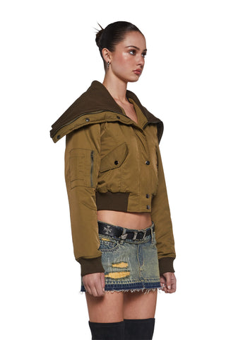 Sweet Riot Cropped Bomber Jacket