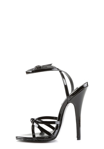 Domina-108 Strappy Ankle Wrap Sandals-Black