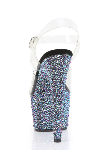 Bejeweled-708MS Platform Ankle Strap Sandals-Black