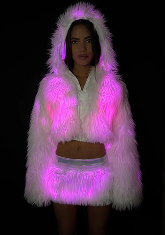 Pink Flashing Lights Cropped Jacket