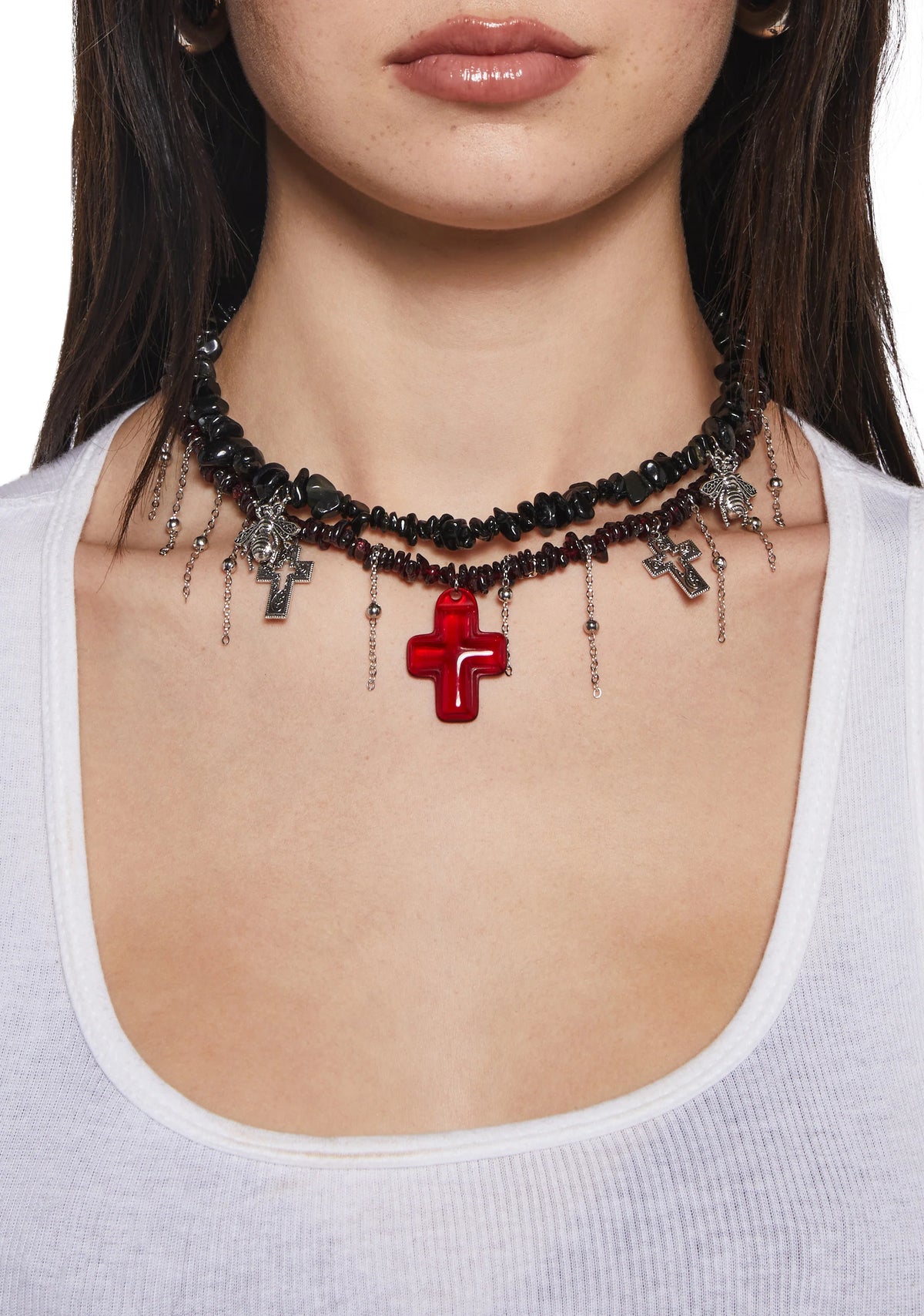 Charm Cross Choker