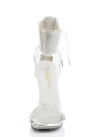 Chic-47 Platform Rhinestone Sandals-Silver