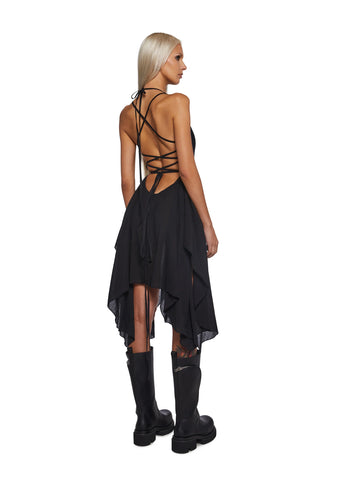 Signal Open Side Handkerchief Dress