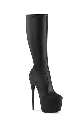 Jubilant-2000 Platform Knee High Boots-Black PU