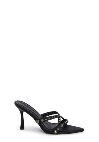 Total Perks Studded Mules - Black