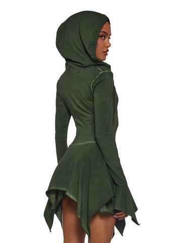 F Is For Fairies® Hooded Mini Dress - Green