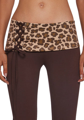 Hot Crush Knit Pants - Brown