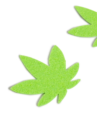 Lime Sparkle Leaf UV Reactive Pasties