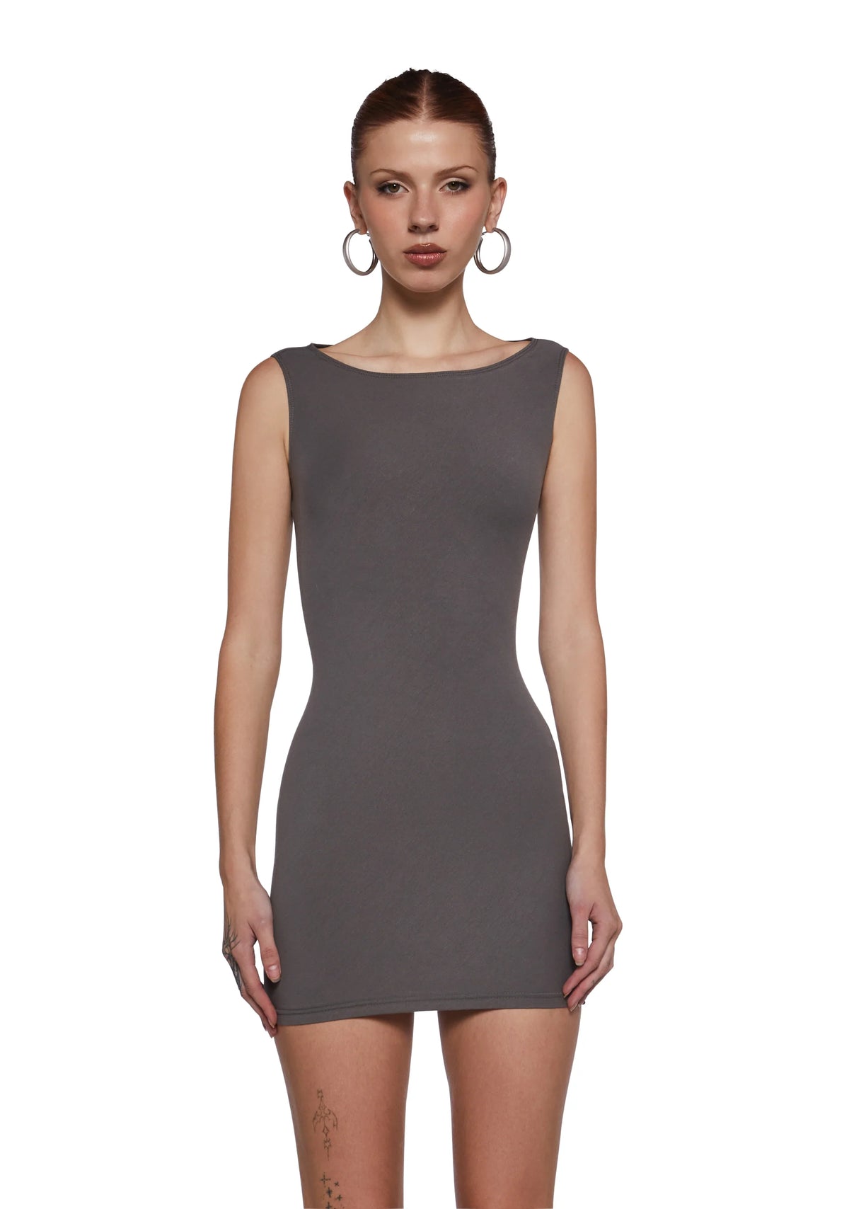 Chic Angles Mini Dress - Gray