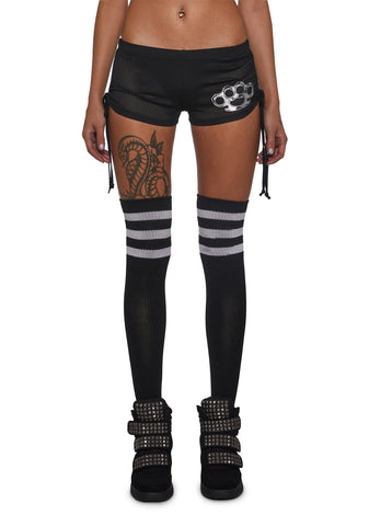 Ciska Brass Knuckle Mesh Micro Shorts