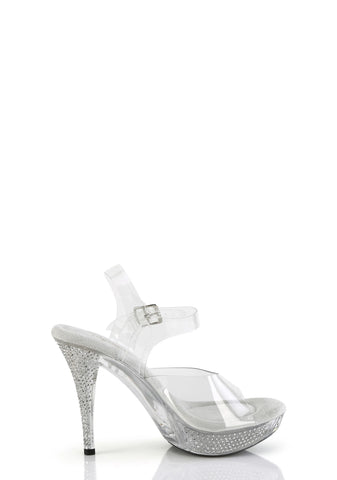 Elegant-408 Platform Ankle Strap Sandals-Clear