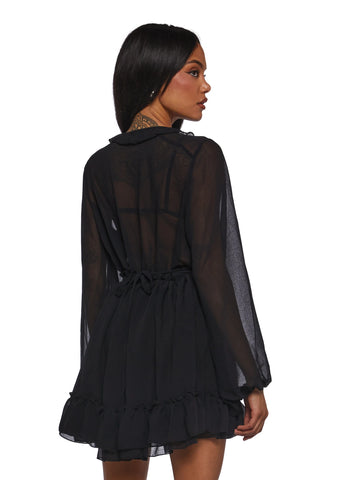 Sunset Chaser Babydoll Dress - Black
