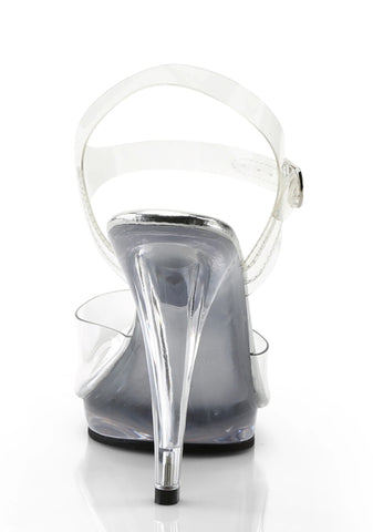 Flair-408 Platform Ankle Strap Sandals-Clear