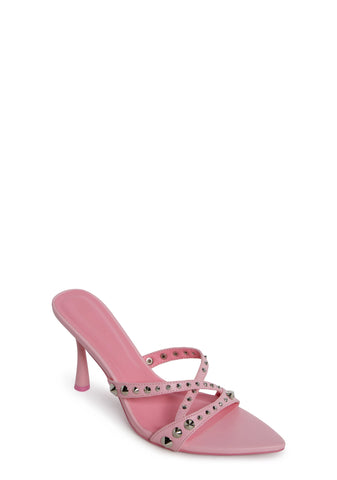 Total Perks Studded Mules - Pink