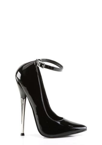 Dagger-12 Ankle Strap Pumps-Black