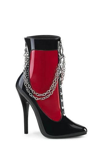 Domina-1033 Ankle Boot-Blk-Red