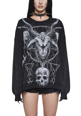 Cryptic Messages Oversized Sweatshirt