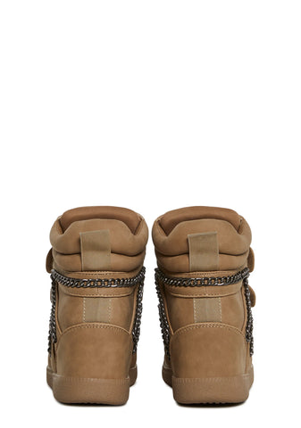 Ambient Wedge Sneakers With Chain
