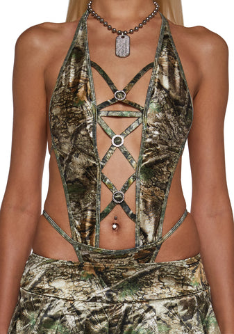 Camo Monokini And Skirt Set