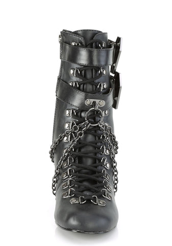 Patent Lost Tomb Chain Lace Up Boots