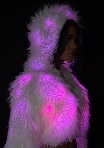 Pink Flashing Lights Cropped Jacket