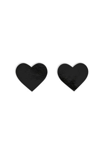 Dom Squad Black Wet Vinyl Heart Pasties
