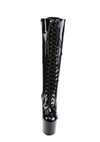 Adore-2023 Platform Knee High Boots-Black