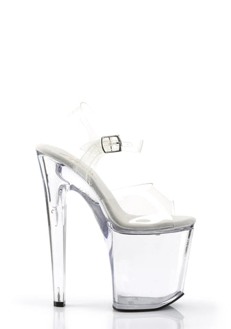 Xtreme-808 Platform Ankle Strap Sandals-Clear