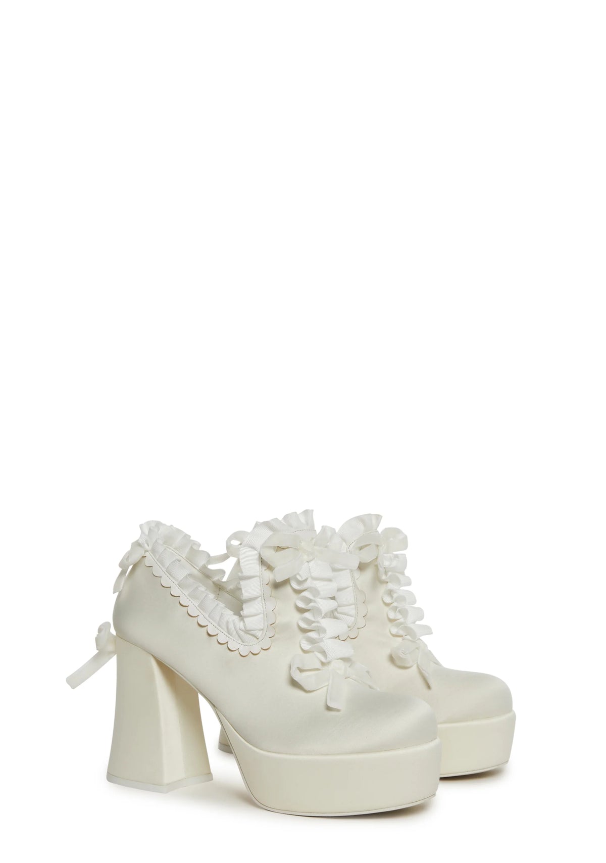 Bisou Baby Platform Heels - White