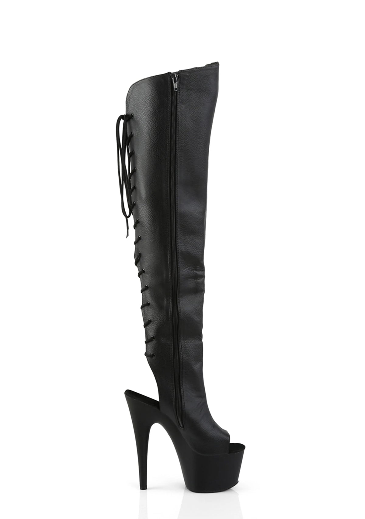 Adore-3019 Platform Over-The-Knee Boots-Black PU